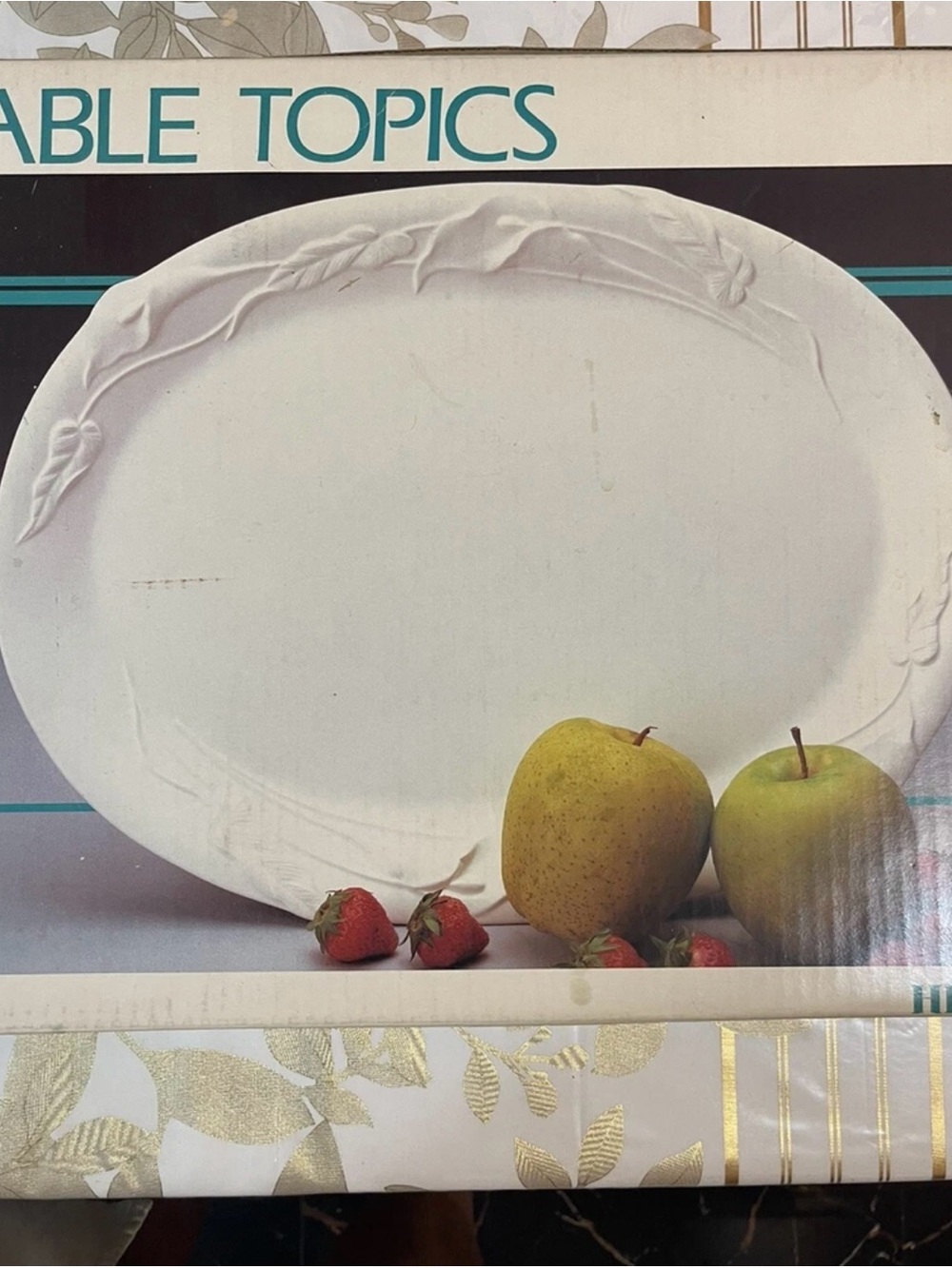 Vintage Table Topics Ceramic Platter
Plate Tray Oval 18" Made in Japan White